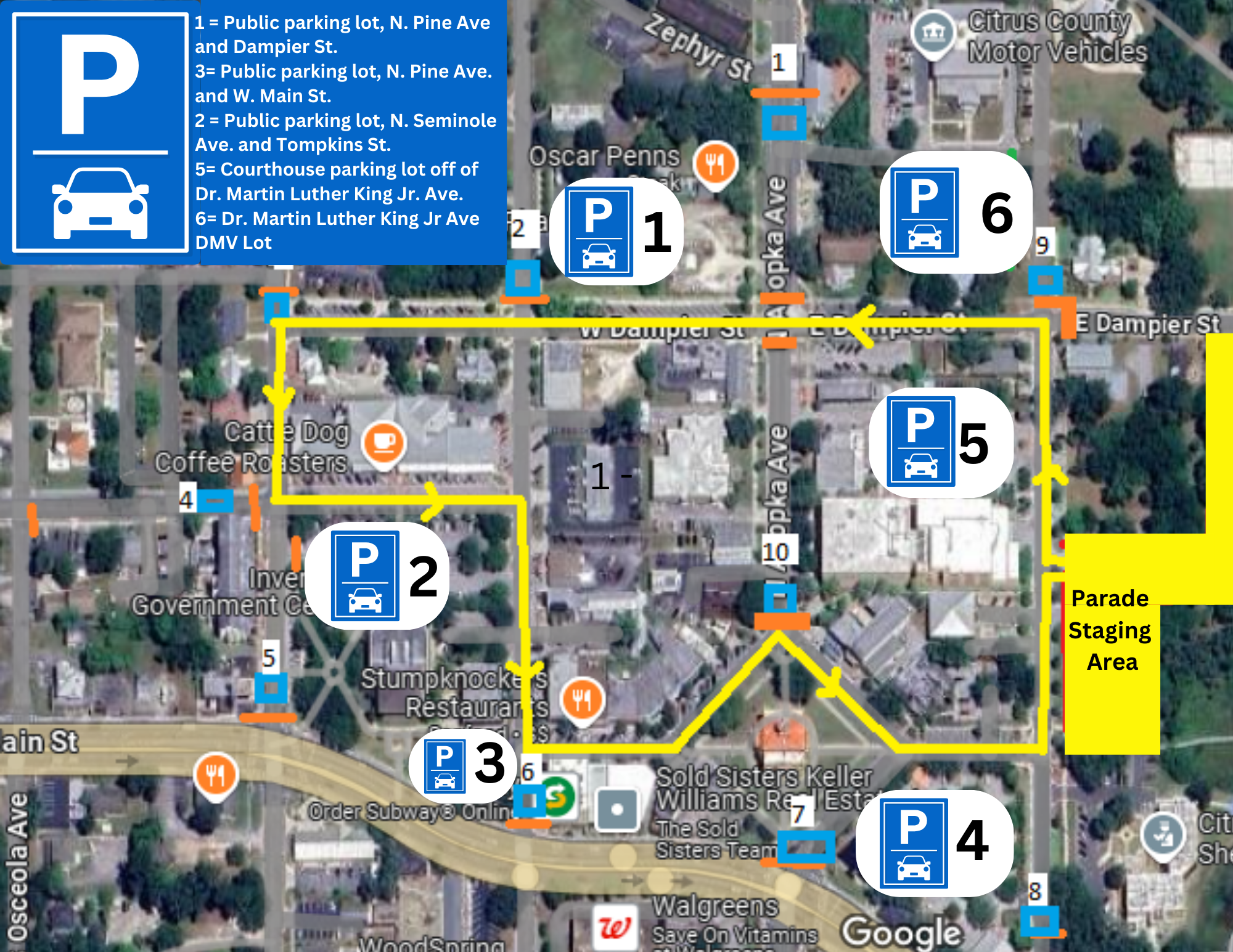 VETERANS DAY PARADE PARKING MAP
